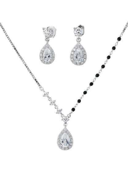 Shimmer Mangalsutra Silver Pendant Set