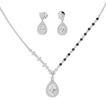 Shimmer Mangalsutra Silver Pendant Set