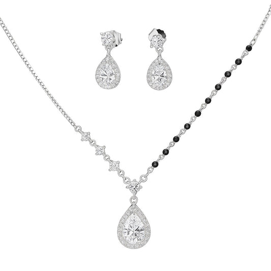 SHIMMER MANGALSUTRA SILVER PENDANT SET