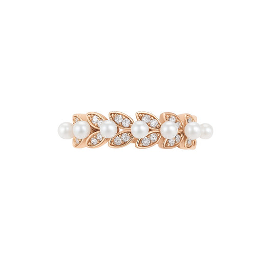 Mystic Pearl Rosegold Silver Ring