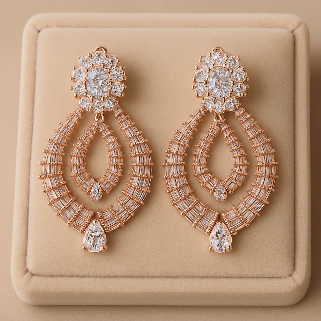 Royale Rosegold Silver Earrings