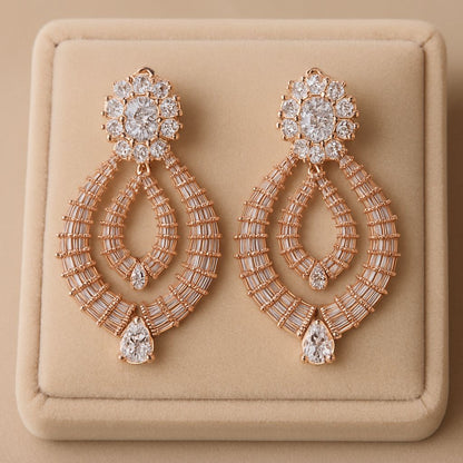 Royale Rosegold Silver Earrings