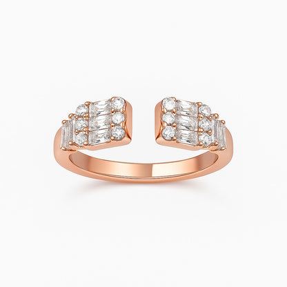 Luna Rosegold Silver Ring