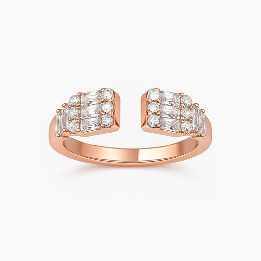 Luna Rosegold Silver Ring