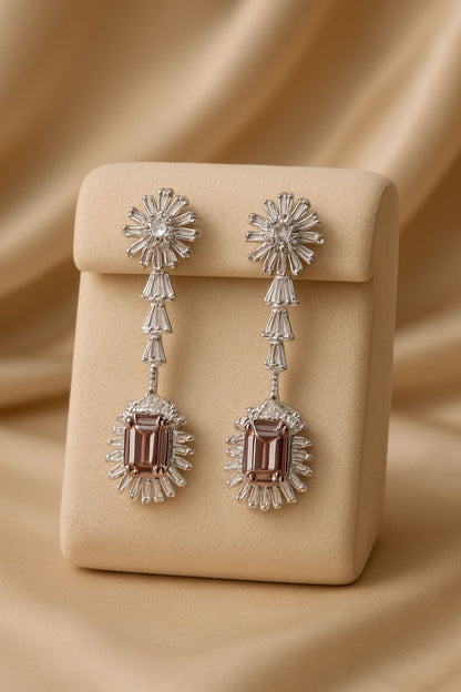 Clarisse Long Silver Earrings