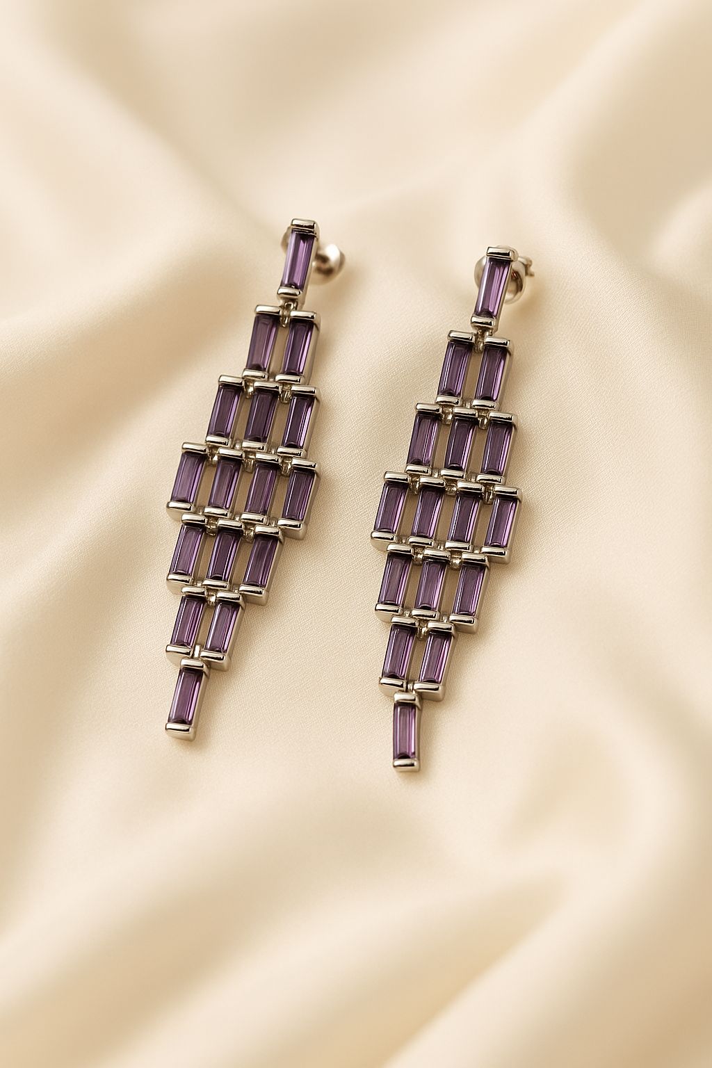 Chamber Luxe Purple Silver Earrings