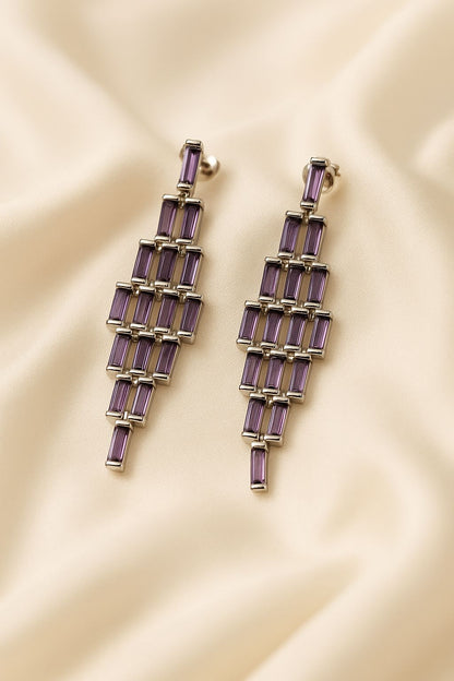 Chamber Luxe Purple Silver Earrings