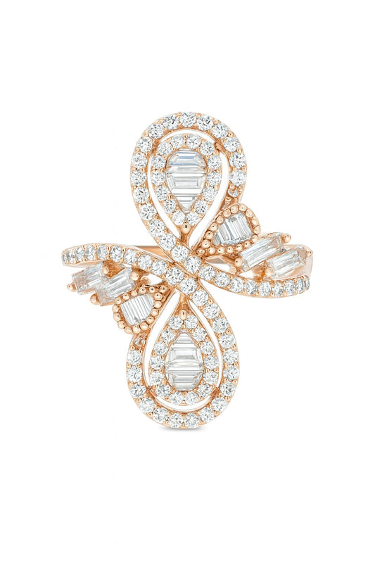 Sparkle Rosegold Silver Ring