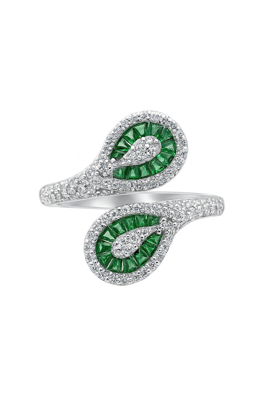 Elora Emerald Silver Ring