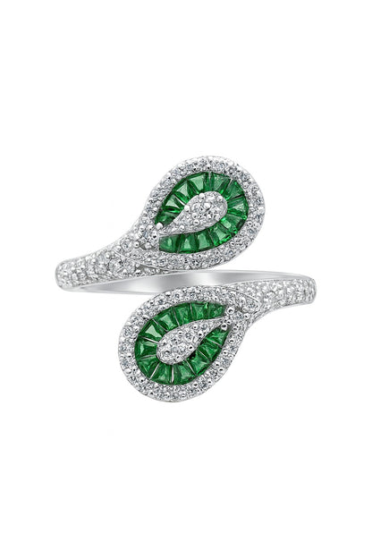 Elora Emerald Silver Ring