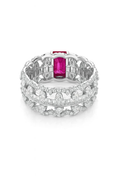 Regal Shine Ruby Silver Ring