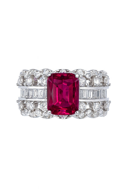 Regal Shine Ruby Silver Ring