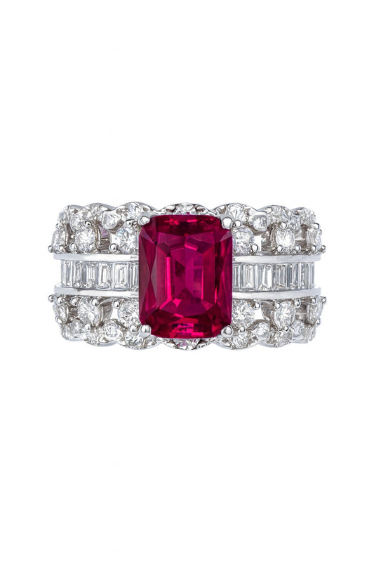 Regal Shine Ruby Silver Ring