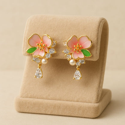 Chic Flower Silver Earrings
