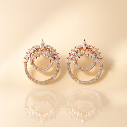 Blossom Rosegold Studs Silver Earrings