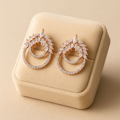 Blossom Rosegold Studs Silver Earrings