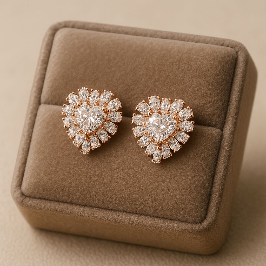 Pure Blush Rosegold Studs Silver Earrings