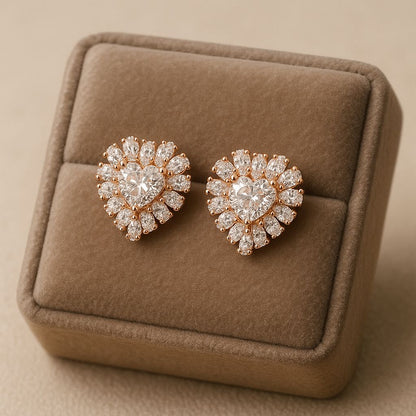 Pure Blush Rosegold Studs Silver Earrings