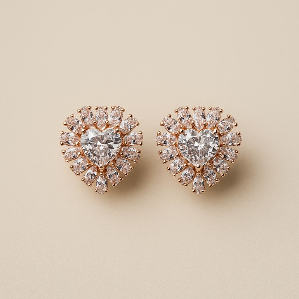 Pure Blush Rosegold Studs Silver Earrings