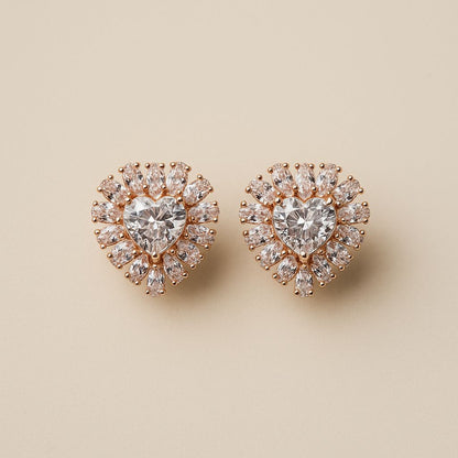 Pure Blush Rosegold Studs Silver Earrings