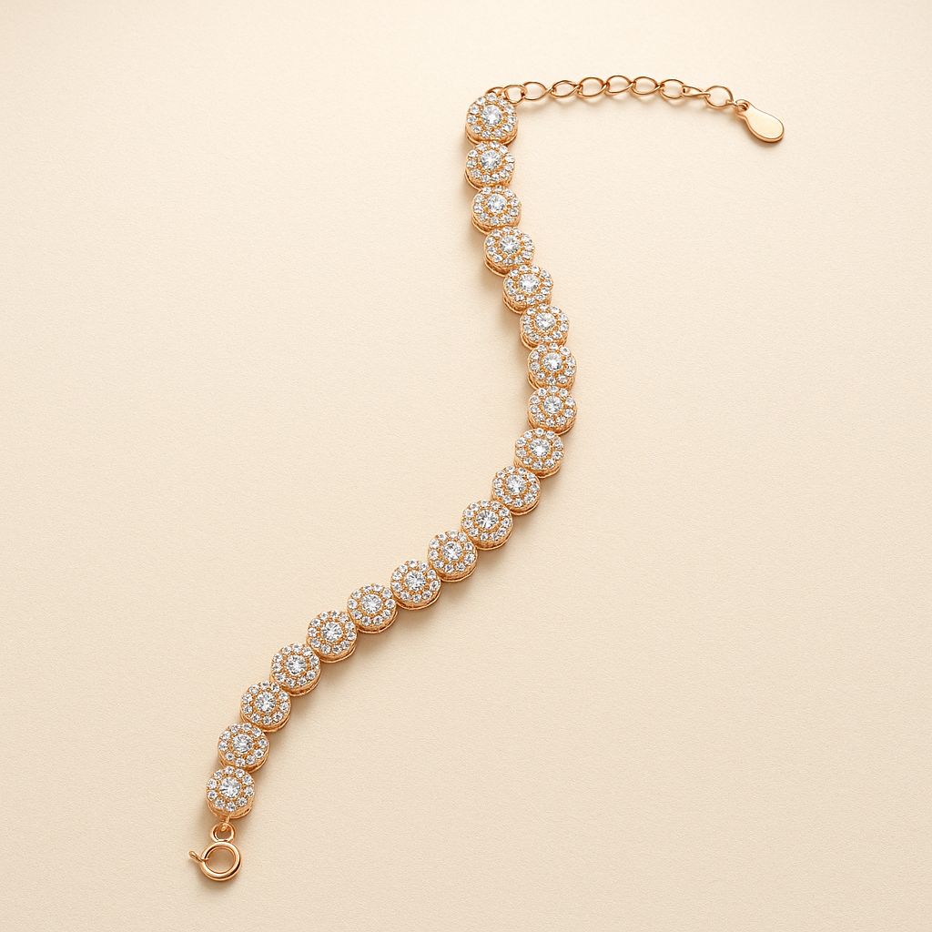 ROSEGOLD CLASSIC TENNIS SILVER BRACELET