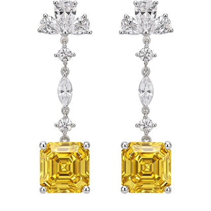 Grace Yellow Silver Earrings