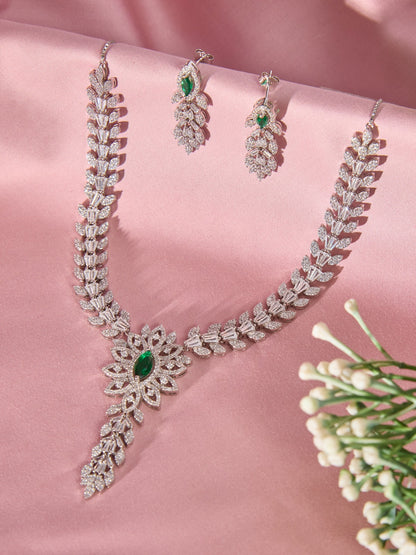 Diva Statement Silver Necklace Set