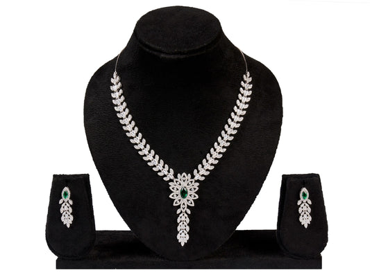 Diva Statement Silver Necklace Set