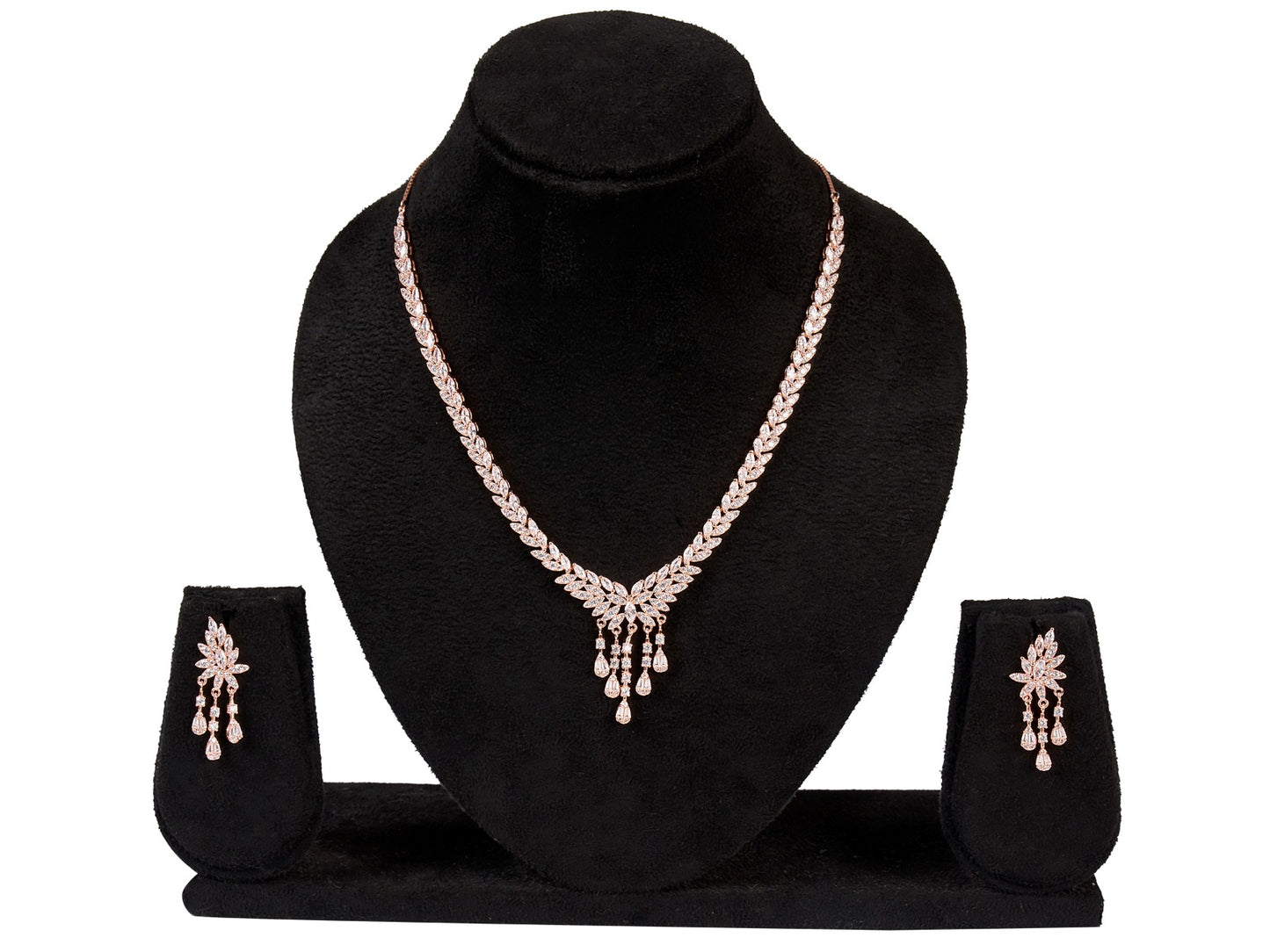 Festive Rosegold Silver Necklace Set
