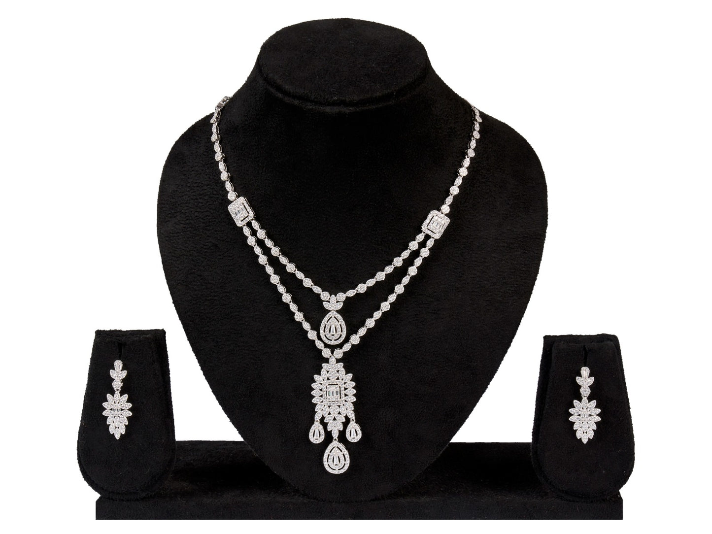 Lumiere Diamond Silver Necklace Set