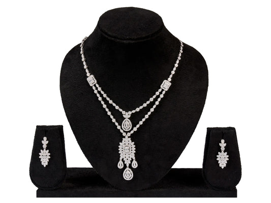 Lumiere Diamond Silver Necklace Set