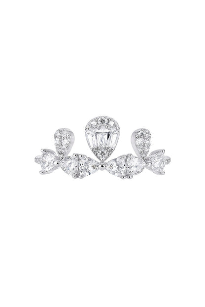 Crown Diamond Silver Ring