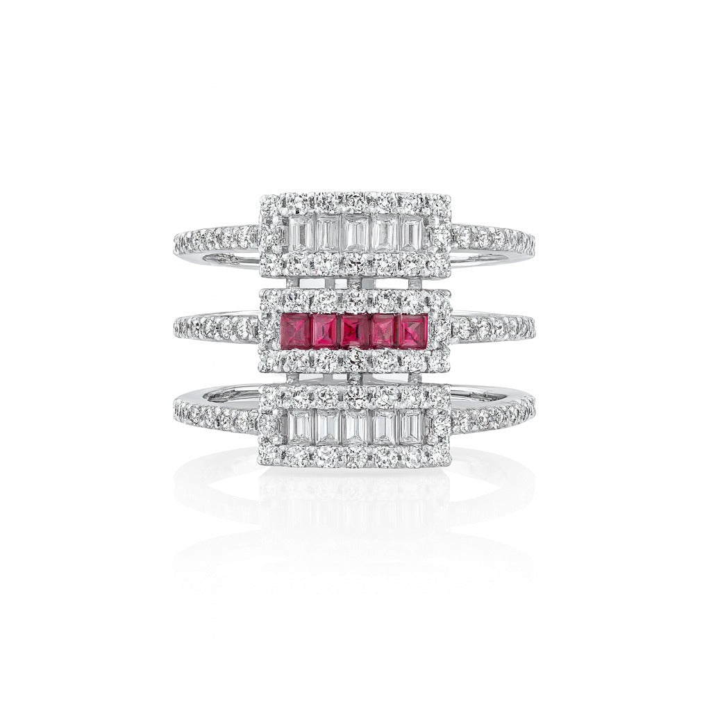 Bold Glow Ruby Silver Ring