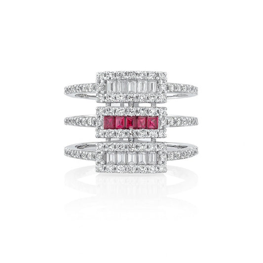 Bold Glow Ruby Silver Ring
