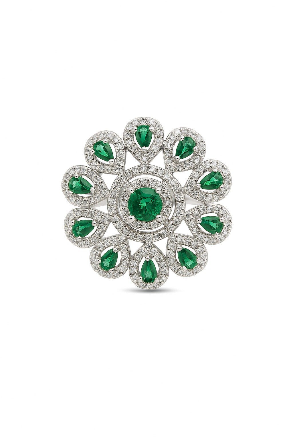 Emerald Empress Silver Ring