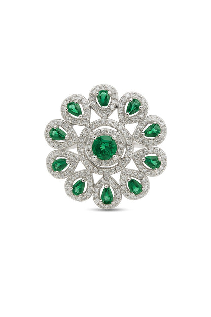 Emerald Empress Silver Ring