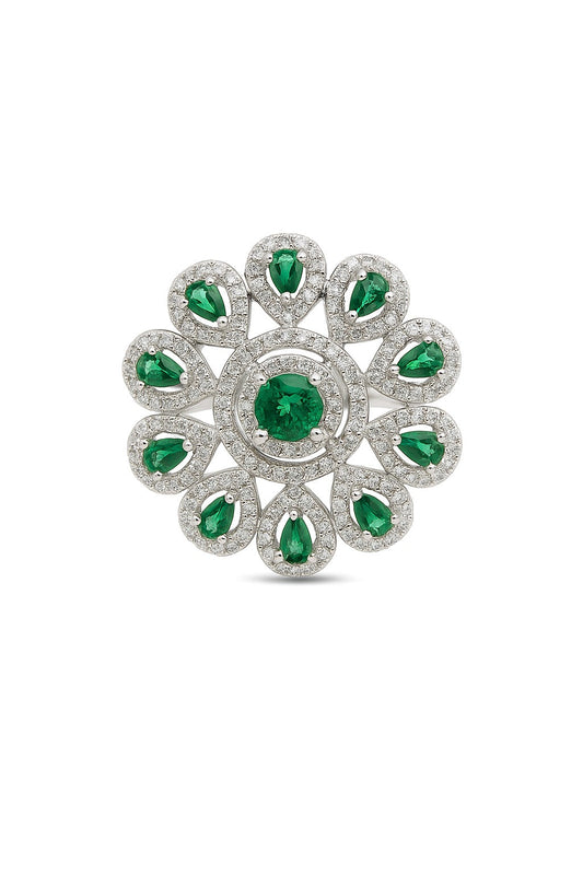 Emerald Empress Silver Ring