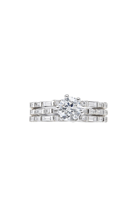 Luxe Radiance Solitaire Silver Ring