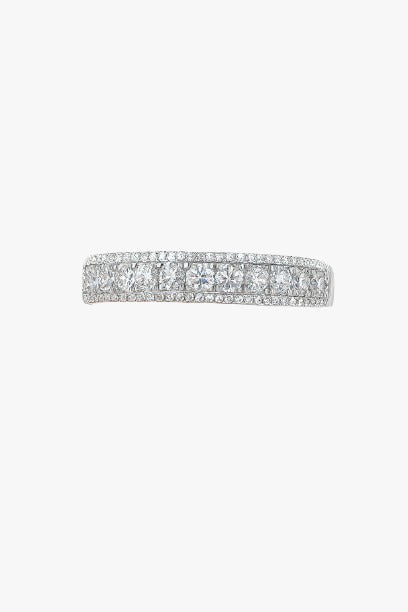 Timeless Charm Diamond Band Silver Ring