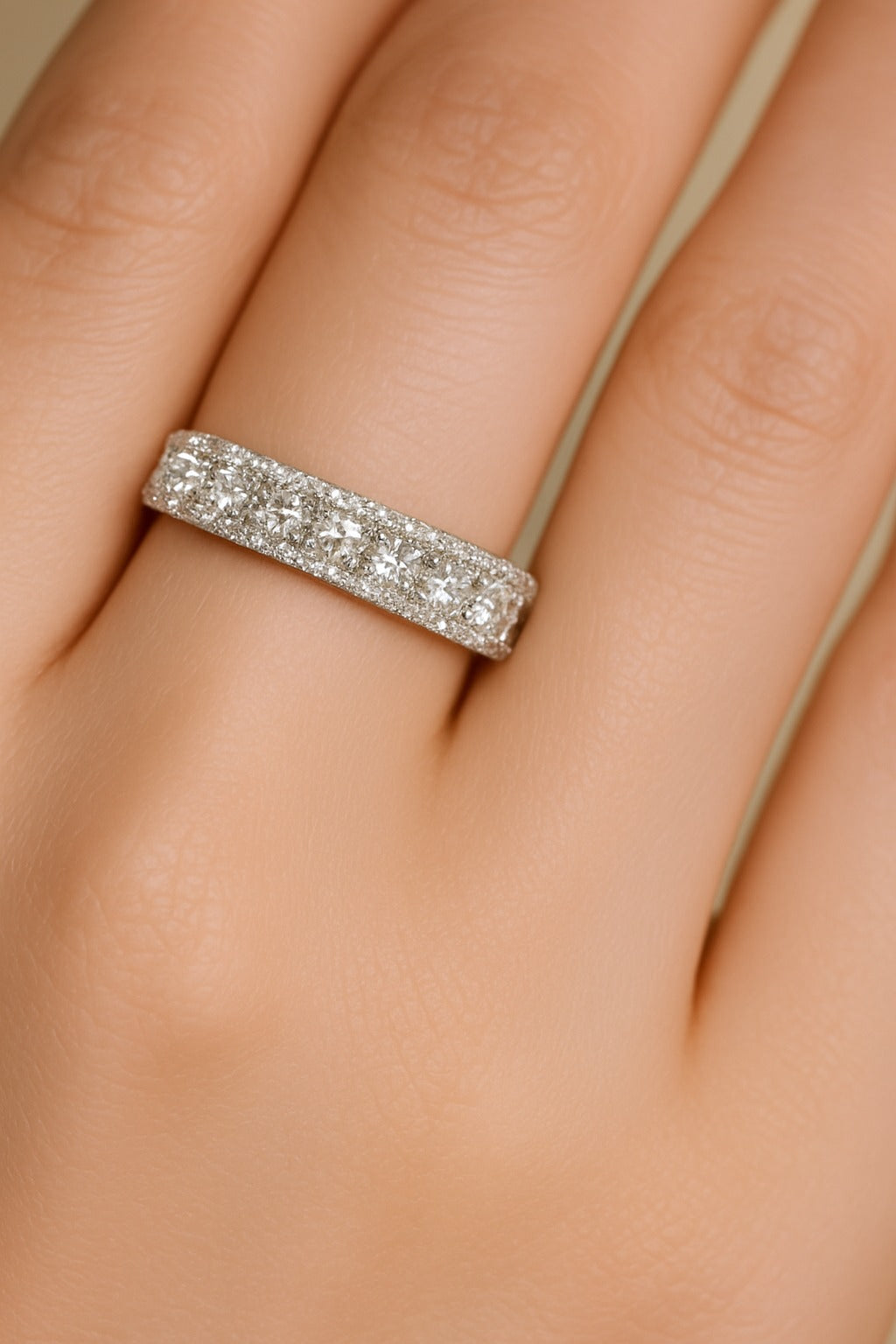 Timeless Charm Diamond Band Silver Ring