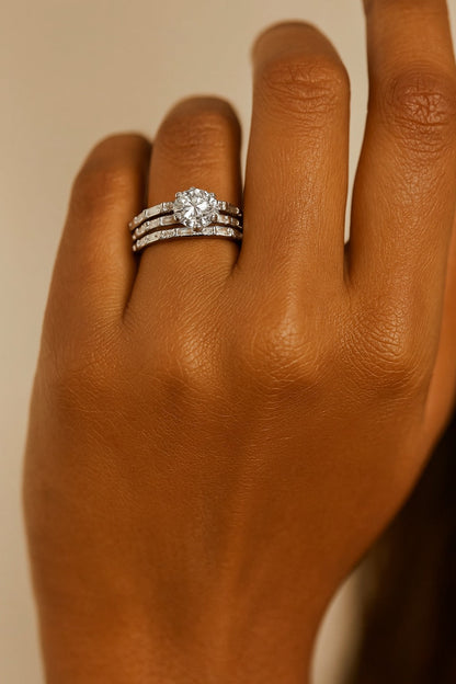 Luxe Radiance Solitaire Silver Ring