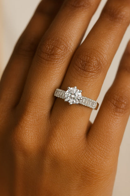 Eternal Glow Solitaire Silver Ring