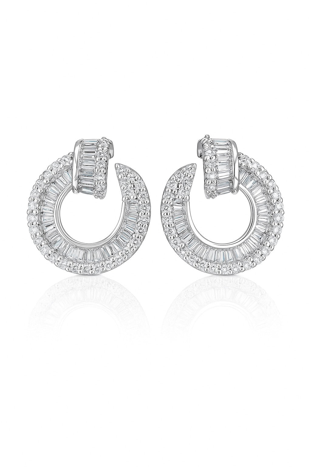 GLOWING DIAMOND STUDS SILVER EARRINGS