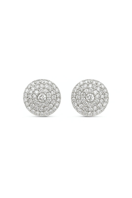 MINIMAL WHITE DIAMOND STUDS SILVER EARRINGS
