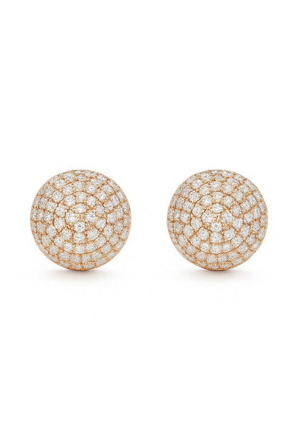 Minimal Rosegold Diamond Studs Silver Earrings