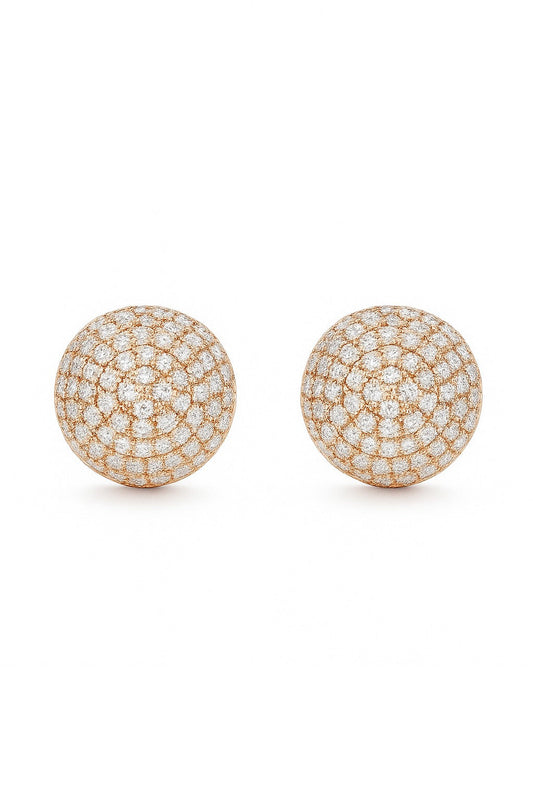 MINIMAL ROSEGOLD DIAMOND STUDS SILVER EARRINGS