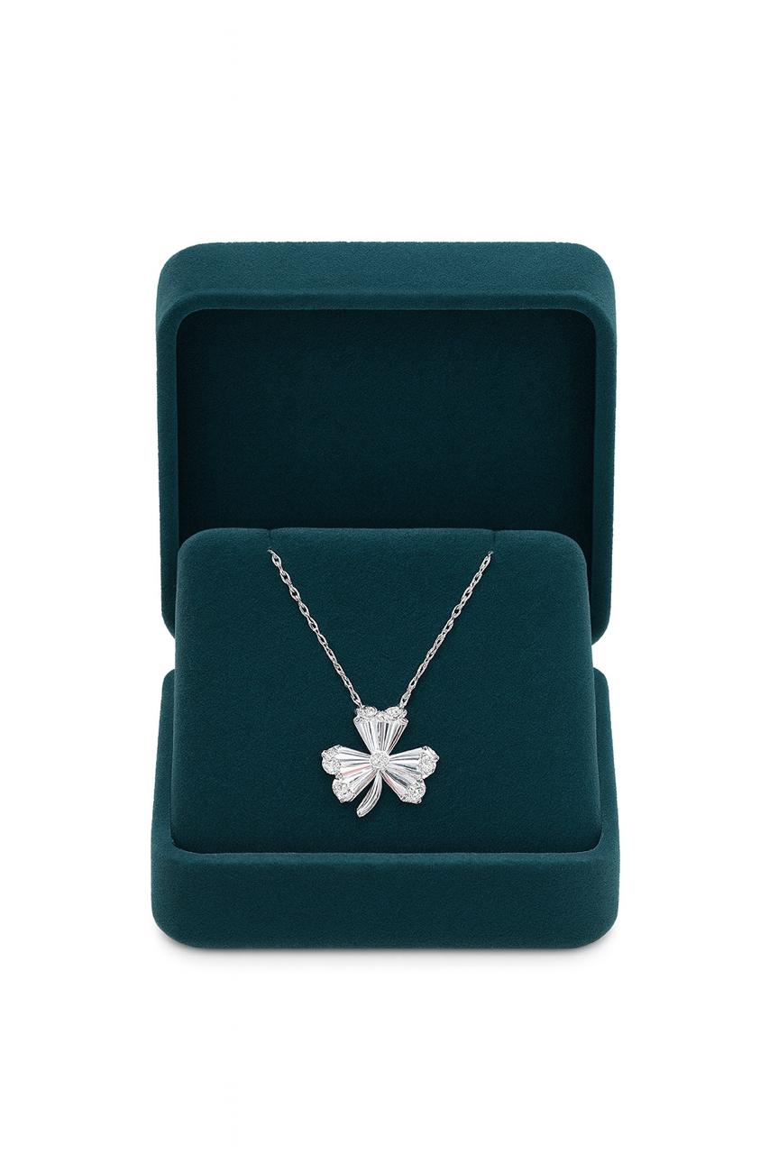 Minimal Baguette Diamond Silver Pendant