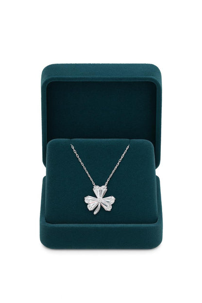 Minimal Baguette Diamond Silver Pendant