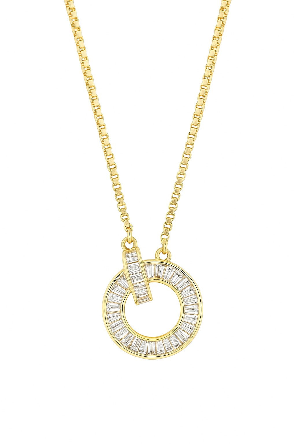 Halo Diamond Gold Silver Pendant