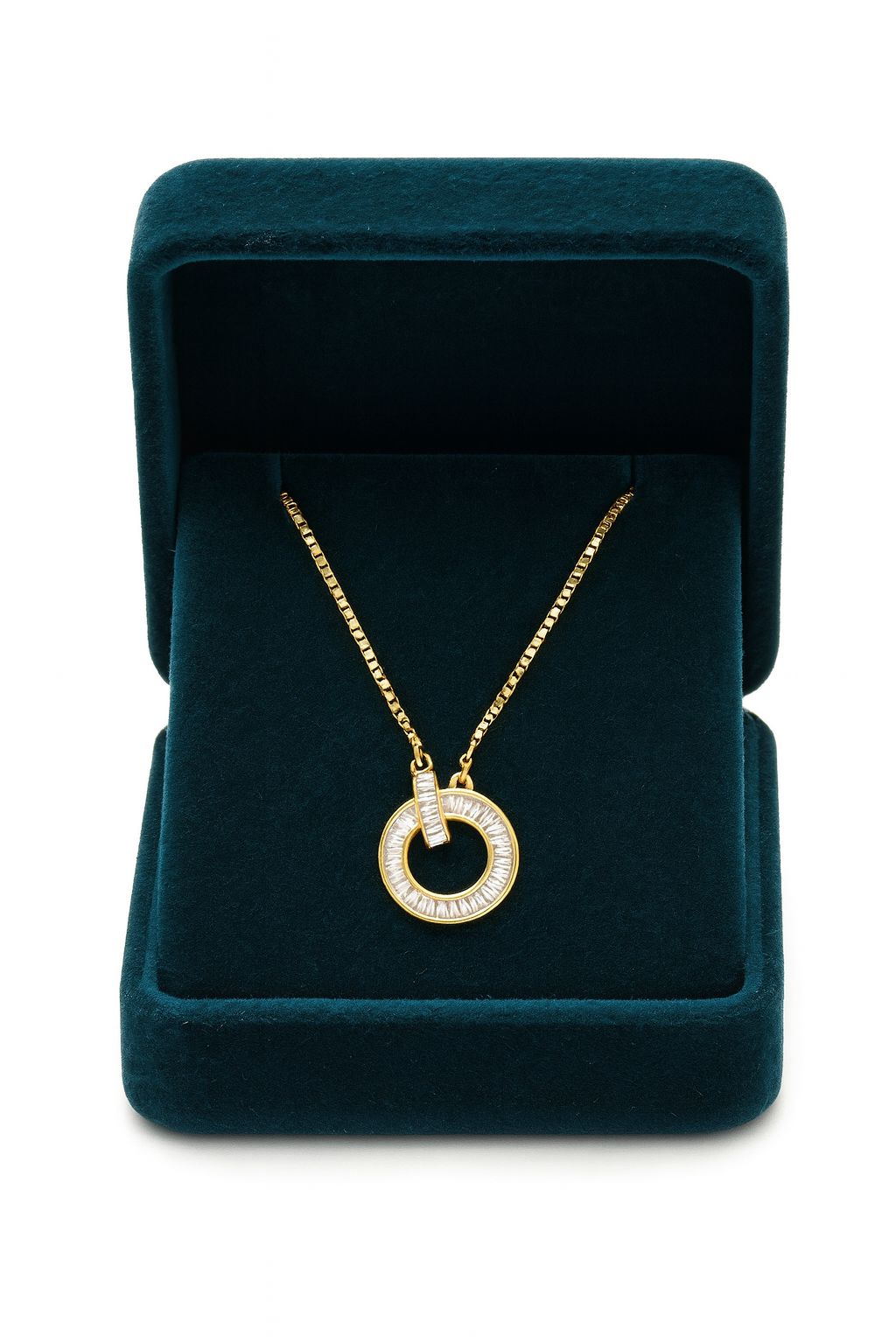 Halo Diamond Gold Silver Pendant